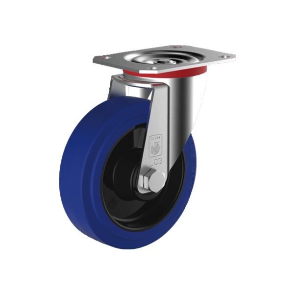 ROULETTE CAOUTCHOUC ÉLASTIQUE À PLATINE PIVOTANTE