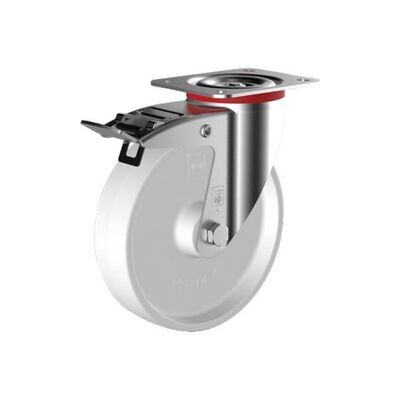 ROULETTE POLYPROPYLÈNE À PLATINE PIVOTANTE À FREIN