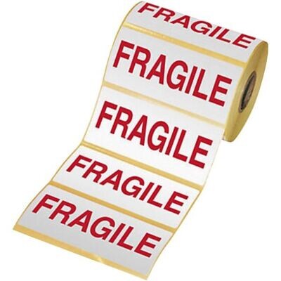 16 ROULEAUX D&#39;ÉTIQUETTES DE SIGNALISATION - FRAGILE