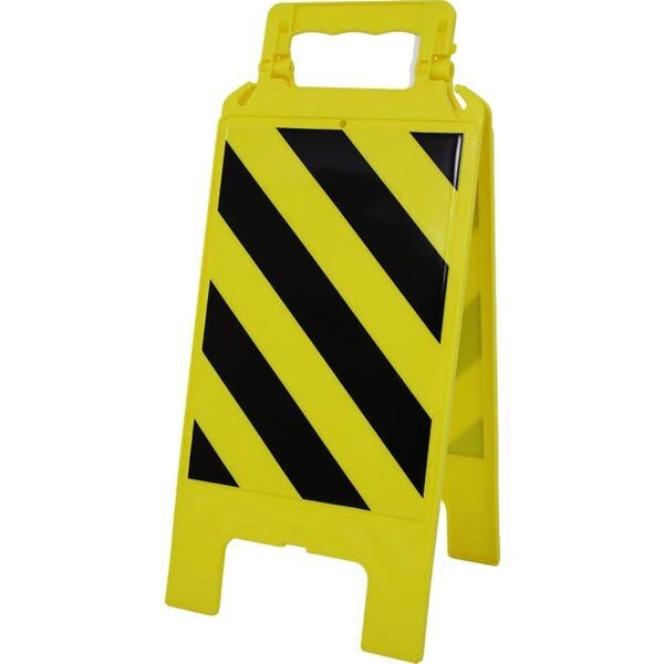 CHEVALET DE SIGNALISATION - HACHURÉ JAUNE/NOIR