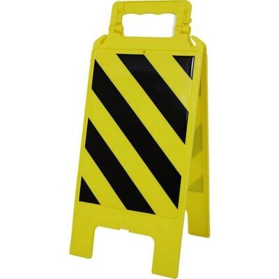 CHEVALET DE SIGNALISATION - HACHURÉ JAUNE/NOIR