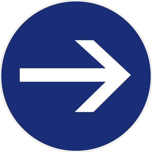 PANNEAU ADHÉSIF SOL - SENS OBLIGATOIRE