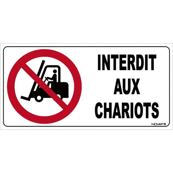 PANNEAU ADHÉSIF SOL - INTERDIT AUX CHARIOTS
