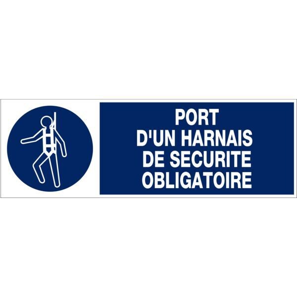 PANNEAU OBLIGATION - PORT OBLIGATOIRE DE HARNAIS DE SÉCURITÉ