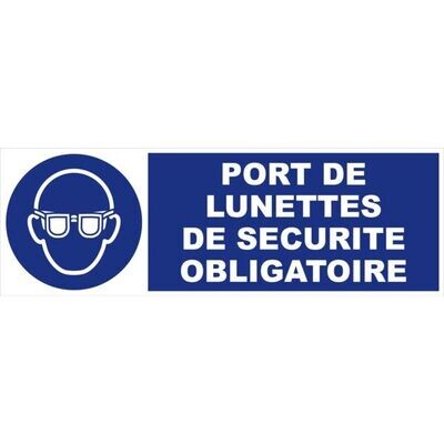 PANNEAU OBLIGATION - PORT OBLIGATOIRE DE LUNETTES DE SÉCURITÉ