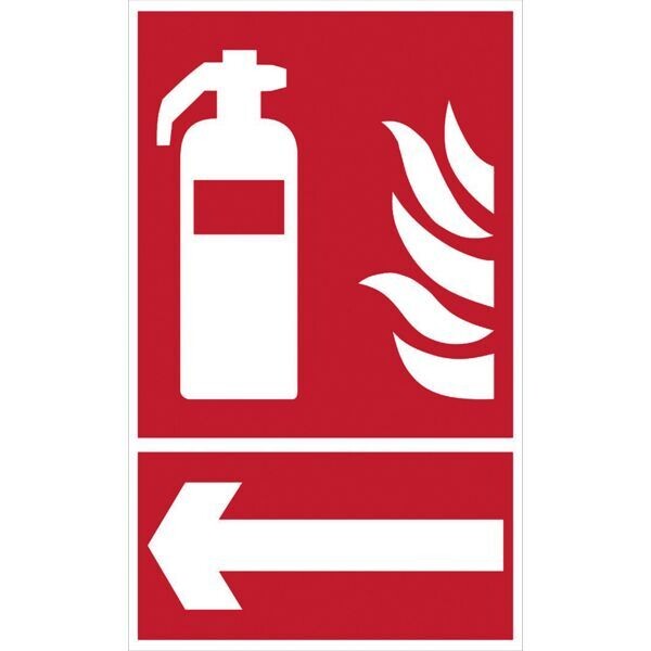 PANNEAU DE PRÉVENTION INCENDIE - EXTINCTEUR FLÈCHE À GAUCHE