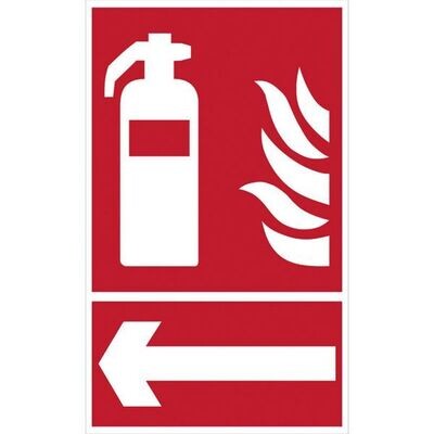 PANNEAU DE PRÉVENTION INCENDIE - EXTINCTEUR FLÈCHE À GAUCHE