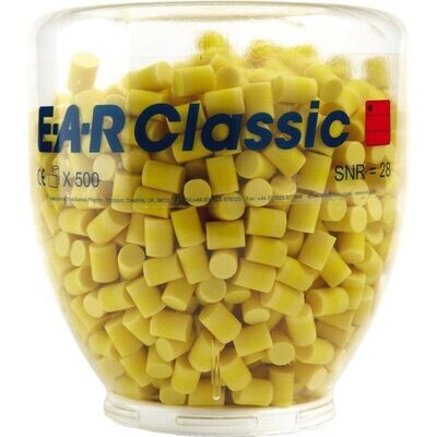 BONBONNE DE BOUCHONS D&#39;OREILLES E-A-R CLASSIC PD-01-001 LA RECHARGE DE BOUCHONS D&#39;OREILLE E-A-R CLASSIC PD-01-001 CONTIENT 500 PAIRES DE BOUCHONS D&#39;OREILLE LES BOUCHONS D&#39;OREILLES Ë ROULER E-A-R CLASSIC SONT FABRIQUS DA