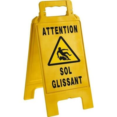 CHEVALET DE SIGNALISATION - ATTENTION SOL GLISSANT