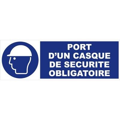 PANNEAU OBLIGATION - PORT OBLIGATOIRE D&#39;UN CASQUE DE SÉCURITÉ