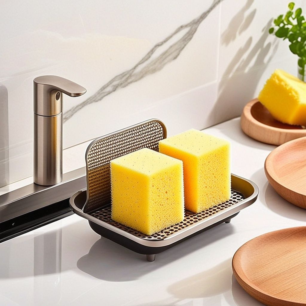 Sink Sponge Holder with Drain Tray
