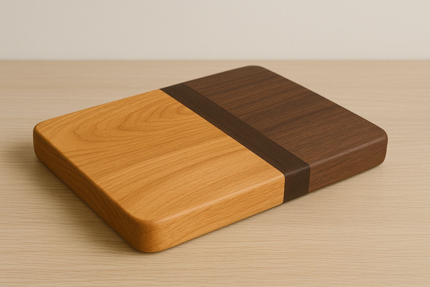 Two-Tone Wooden Cutting Board – Elegant &amp; Durable