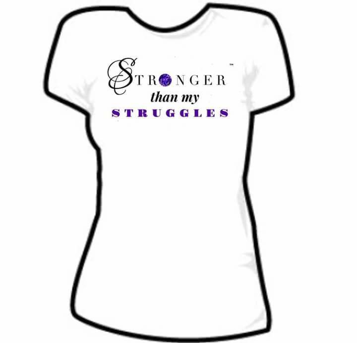 Stronger Than My Struggles White Ladies Tee Stronger Than My Struggles White Ladies Tee