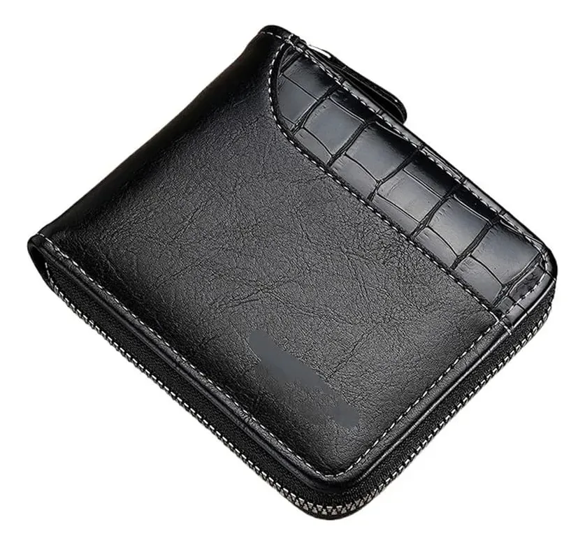 Billetera Con Cierre Eco Cuero Caballero Espaciosa