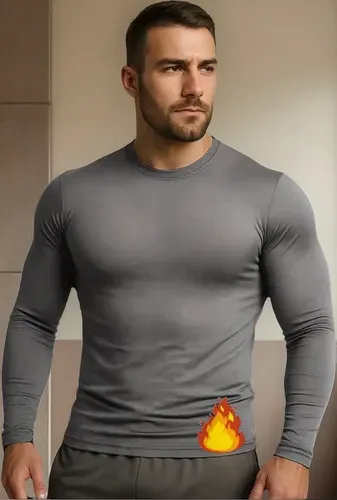 Remera Manga Larga Con Afelpado Térmico Para Hombre