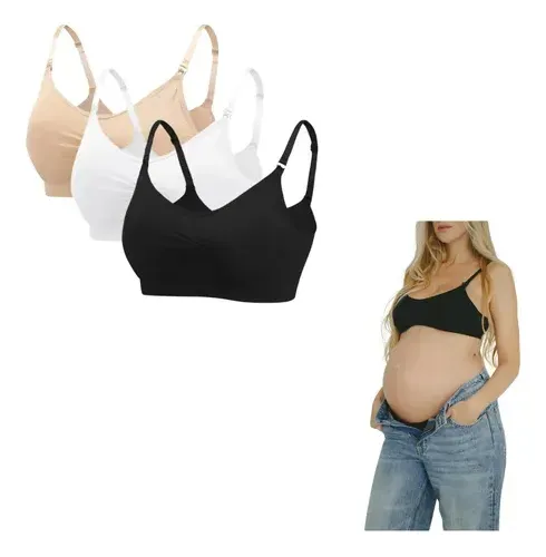 Pack X3 Soutien Corpiño De Lactancia Maternal C/bretel Ajustable