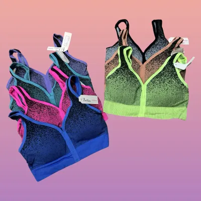 Pack X3 Top Deportivo Jaspeado Súper Elastizado C/relleno