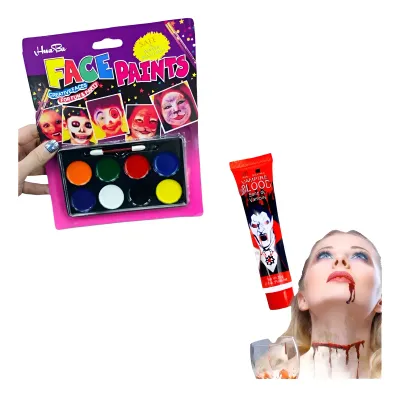Kit Souvenir Pintura +sangre Falsa Para Halloween Infantil