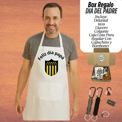 Box Delantal+taza+llavero Regalo Dia Del Padre Futbolero