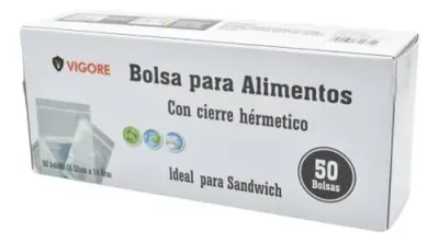 Bolsa Ziploc Hermética Para Alimentos X50 Frezzer Hogar