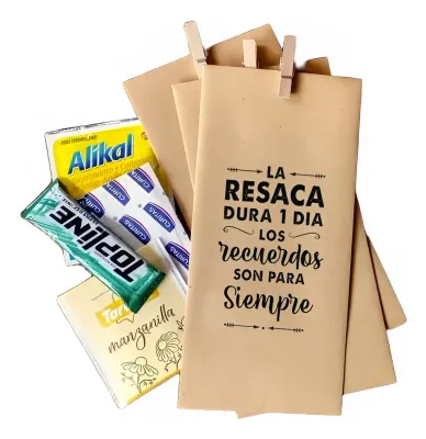 Bolsa Kit De Resaca X10 con relleno  Despedidas Solteros Regalo Ocasiones