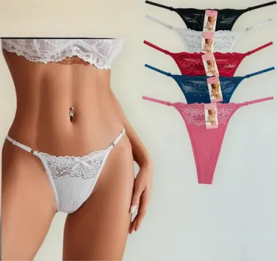 Pack X6 Colaless Tanga Algodón Morley Con Encaje Ajustables