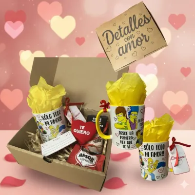 Regalo Para San Valentin Kit Suvenir Caja+taza+chocolate