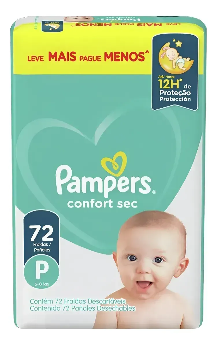 Pampers Confort Sec P X 72 Unidades