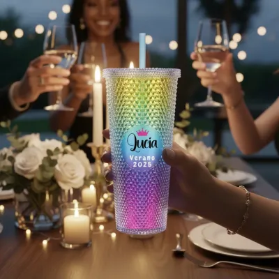 Vaso Texturizado Con Luz Personalizado