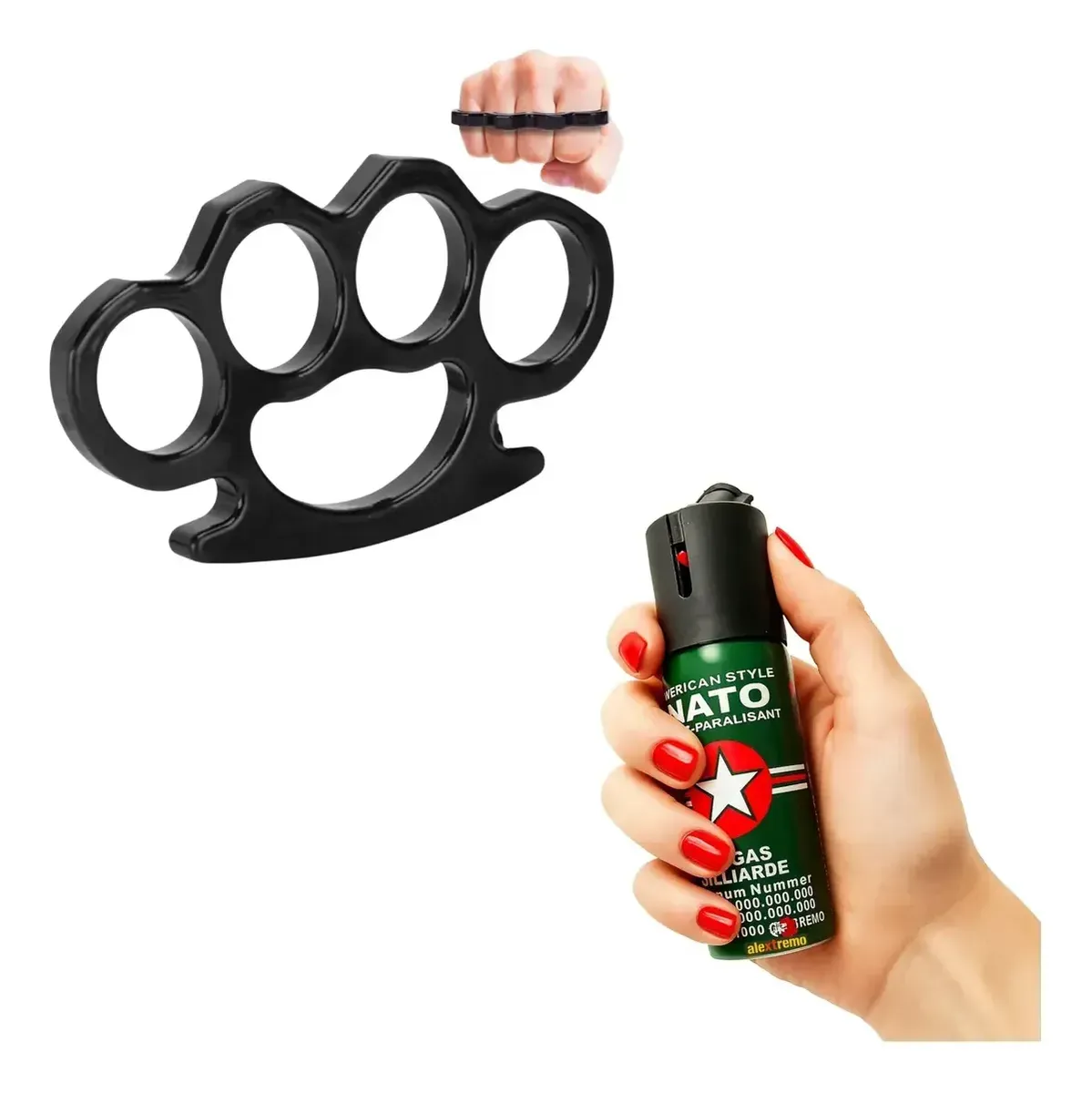 Pack Gas Pimienta + Piña Americana De Acero Defensa Personal