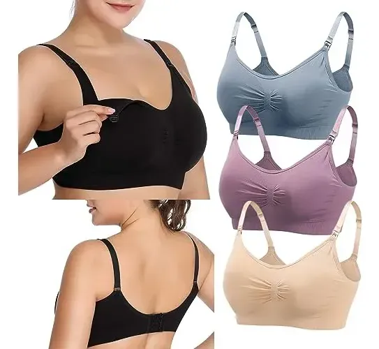 Pack X3 Soutien Corpiño Maternal Para Amamantar