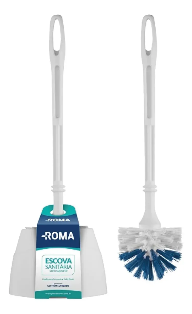 Escobilla + Soporte Para Baño Water Roma Blanco