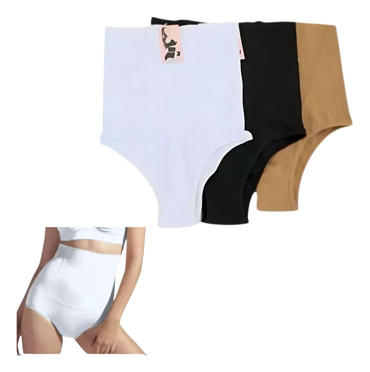 3 Bombacha Tanga  Colalees Faja Con Ballena No Se Enrolla X3