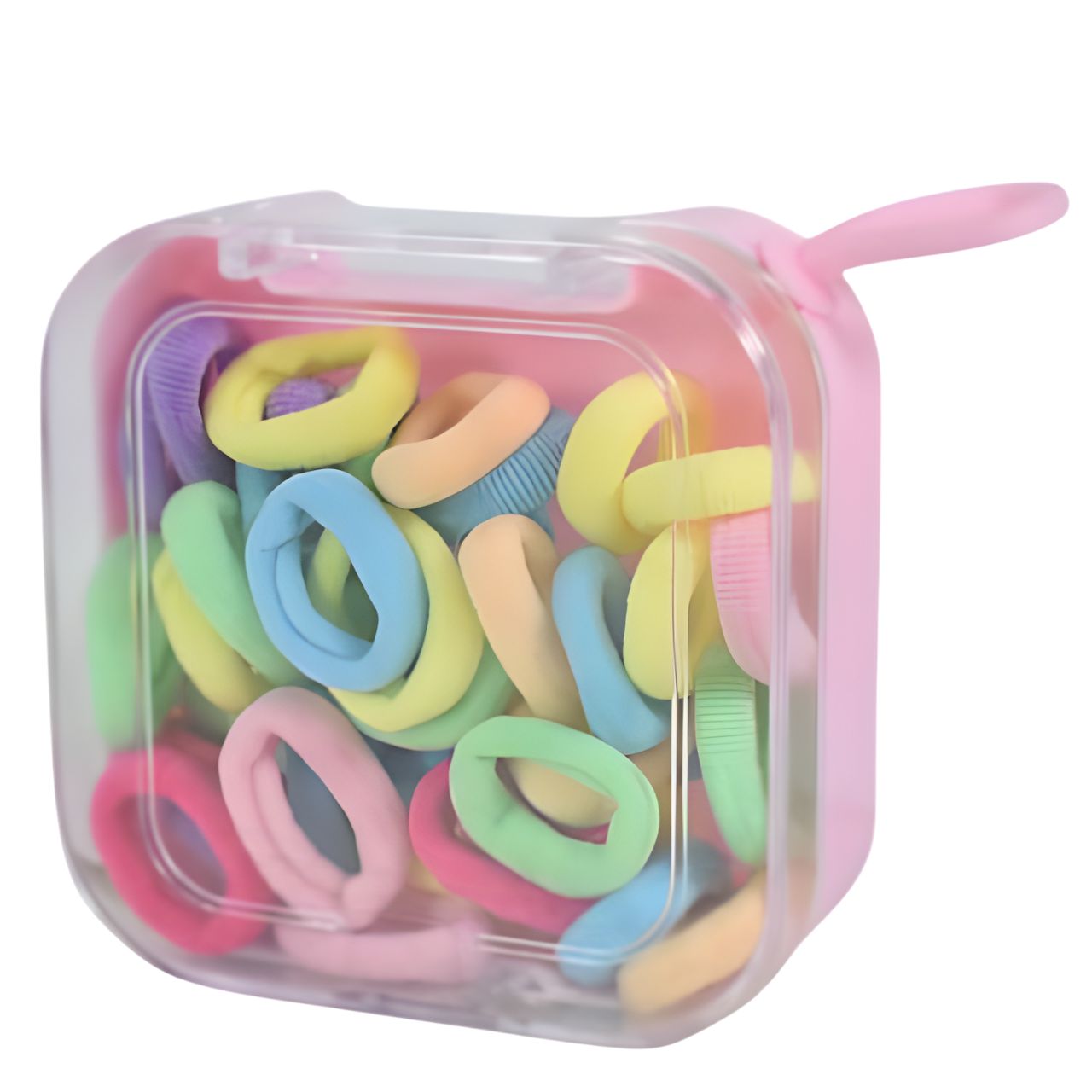 Gomas de pelo en estuche plástico 7x7x3cm