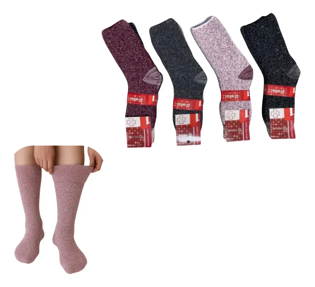 Pack X3 Soquete Largo Para Diabético Dama