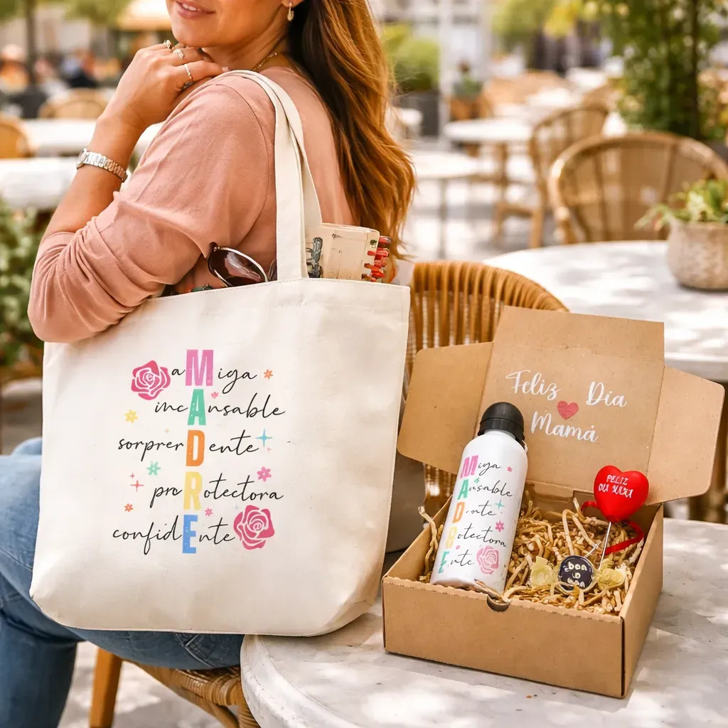 BOLSO TOTE BAG +BOTELLA CANTIMPLORA PERSONALIZADA MANYSTORE