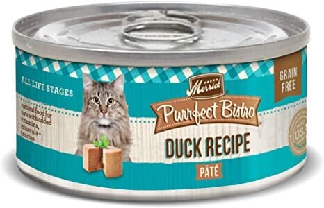 Merrick Purrfect Bistro Grain Free Duck Recipe Pate Cat Wet Food (5.5oz can)