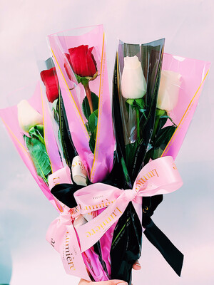 Single Fresh Rose Wrapped