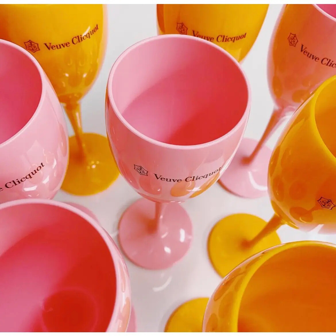 Orange Plastic Champagne Flutes