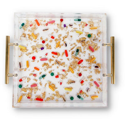 Pill + Gold Large Tray 