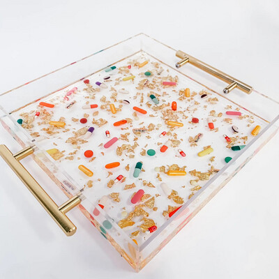 Pill + Gold Large Tray 