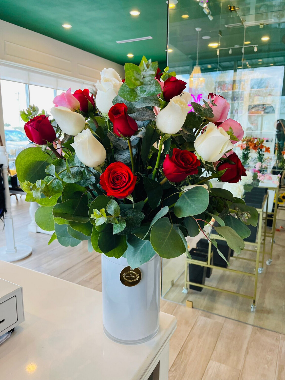 Roses In Signature Vase 36
