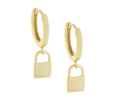 Camille Lock Earrings (Sterling Silver 18k Gold Plated)