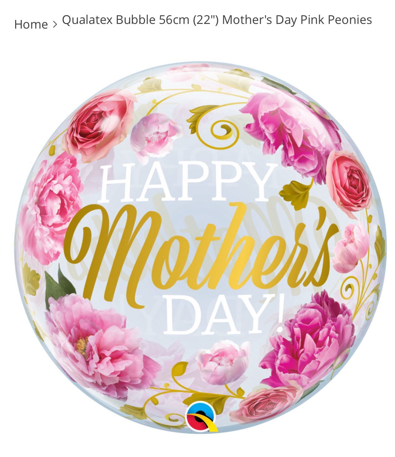 Helium Filled Mother's Day Pink Peonie Helium Filled Mother's Day Pink Peonie
