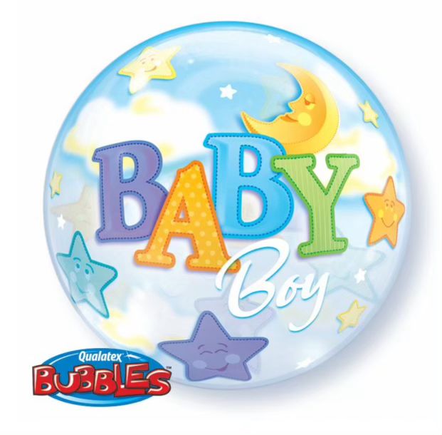 Helium Filled Baby Boy Deco Helium Filled Baby Boy Deco
