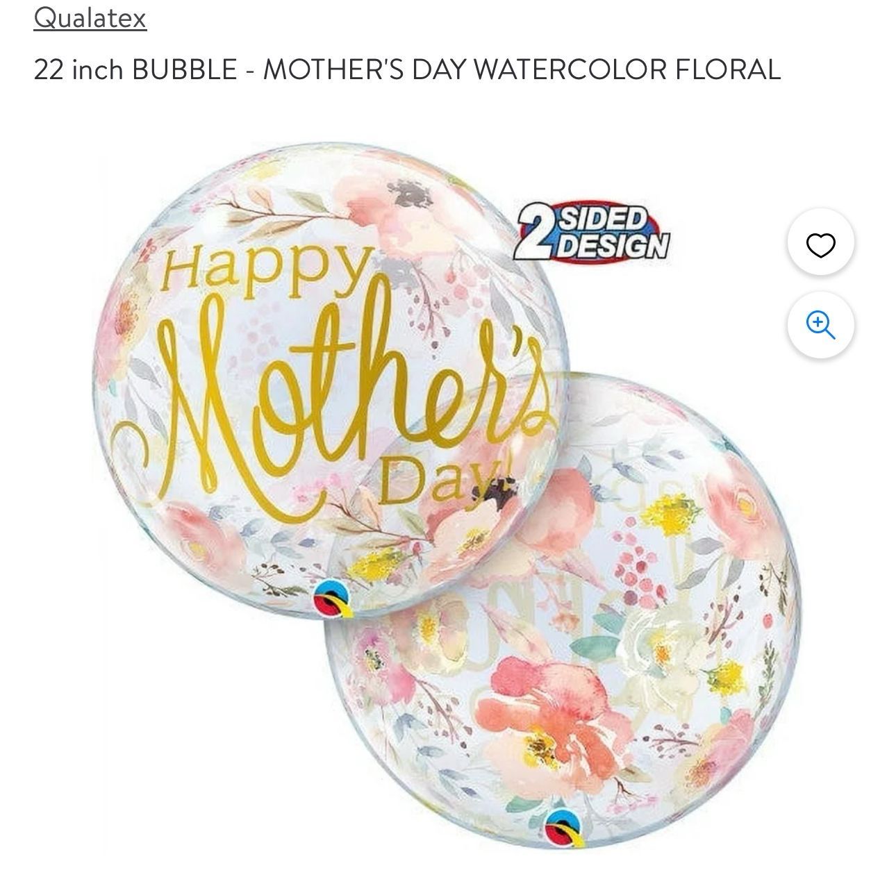 Helium Filled Mother's Day Watercolor Floral Helium Filled Mother's Day Watercolor Floral