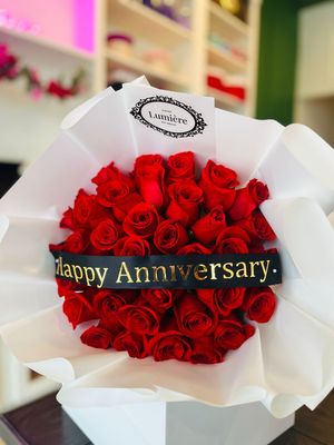 36 Roses Wrapped With Message On Ribbon 🎀 36 Roses Wrapped With Message On Ribbon 🎀