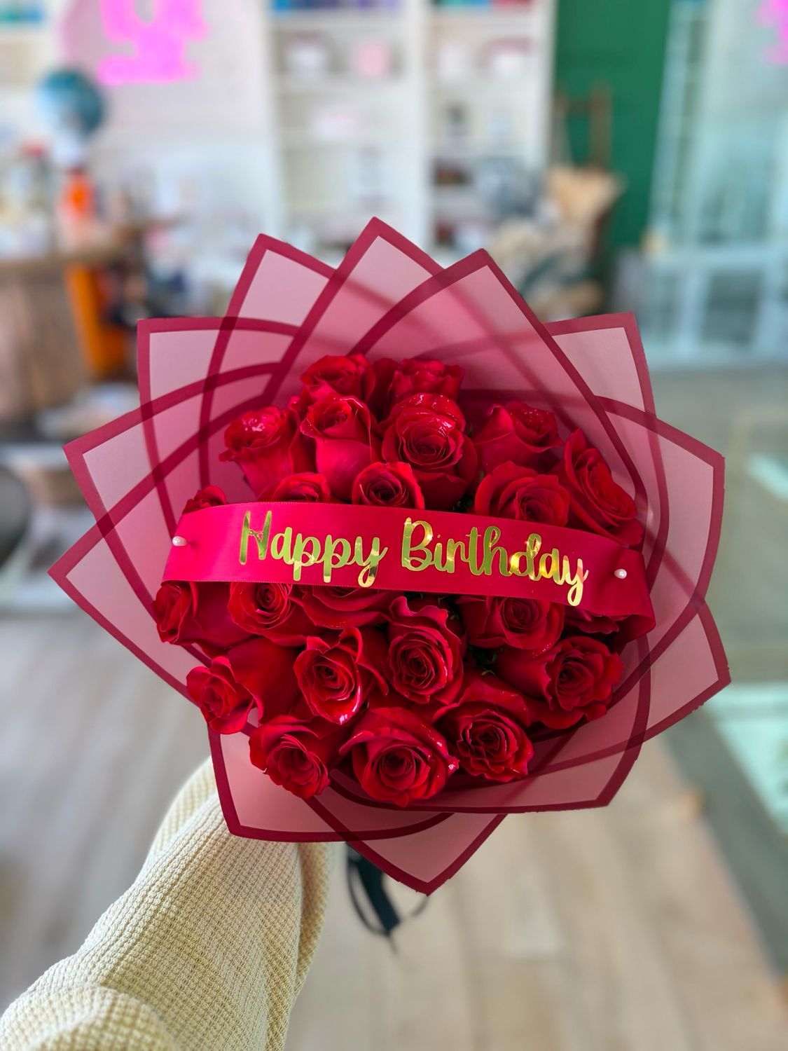 24 Roses Wrapped With Message On Ribbon 🎀 24 Roses Wrapped With Message On Ribbon 🎀