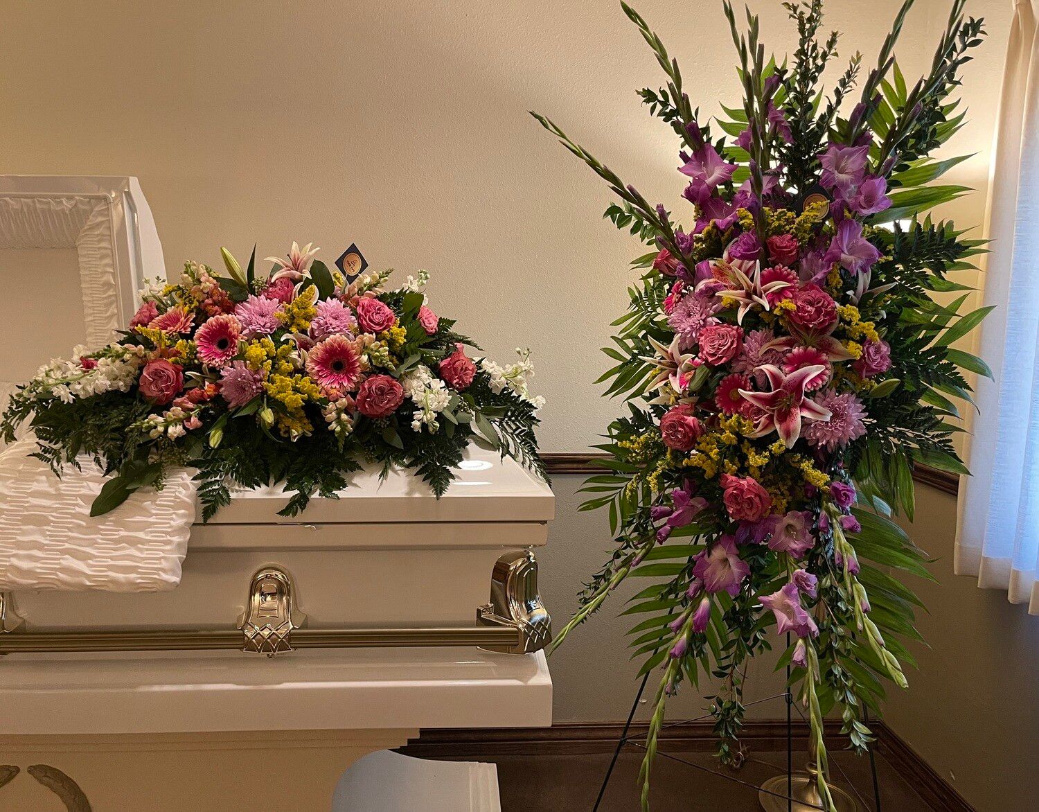 Matching Pink Casket Piece and Easel