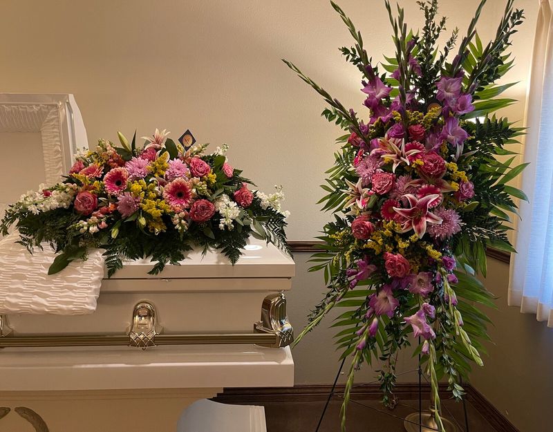 Matching Pink Casket Piece and Easel
